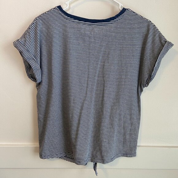 Eddie Bauer Blue & White Striped USA Short Sleeve Shirt - Picture 3 of 7